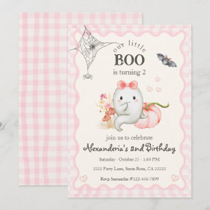 Invitation Jolie fille d'anniversaire Ghost Party Rose