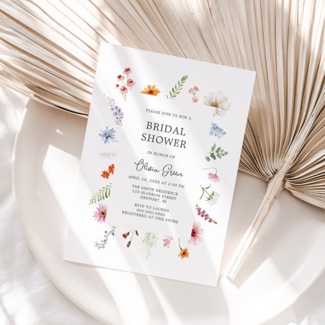 Invitation Jolie Fleur sauvage Cadre nuptiale de douche Invit (Créateur téléchargé)