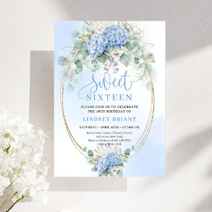Invitation Jolie Hydrangea Bleu Eucalyptus Sweet Seize