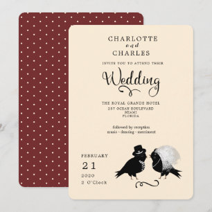 Invitation Jolie Inséparable Mariée Et Groom Élégante Invitat