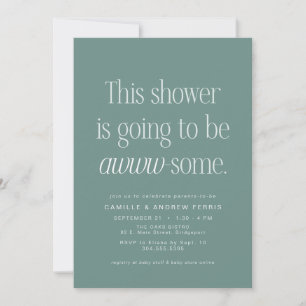 Invitation Jolie intelligente et géniale baby shower verte