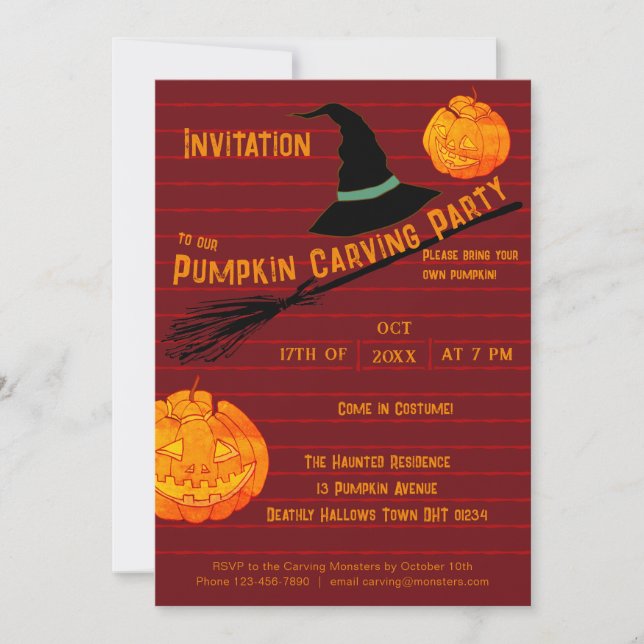 Invitation Jolie Jack-o'-Lantern & Costume Party (Devant)