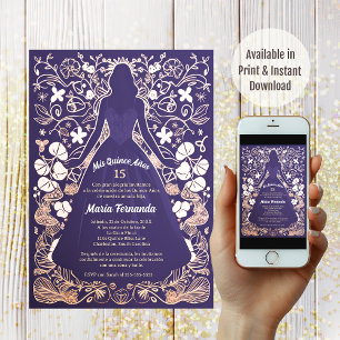 Invitation Jolie Lavender Mis Quince Años Quinceañera