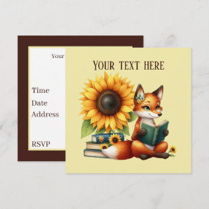 Invitation Jolie lecture fox livre ou club party