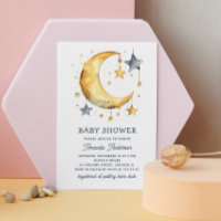 Jolie lune lunaire et étoiles baby shower céleste