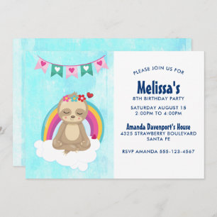 Invitation Jolie machine à manger avec un Anniversaire arc-en