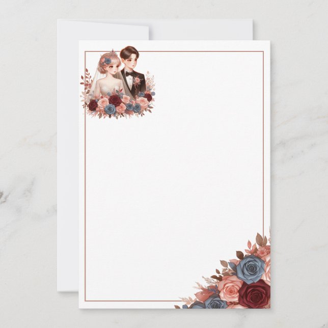 Invitation Jolie mariée et Mariage floral blanc de la pièce (Devant)