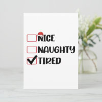 Jolie Méchant Fatigué Liste de Noël Xmas Père Noël