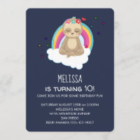 Jolie méditer la Sloth sur un nuage fête d'anniver