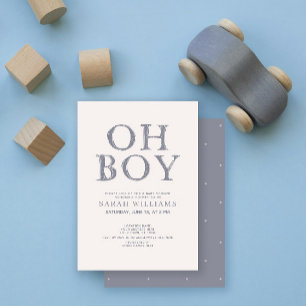 Invitation Jolie Oh Garçon Points Bleus Fête de Naissance Min