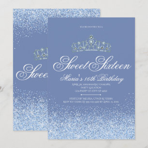 Invitation Jolie Parties scintillant Périwinkle, Sweet 16 inv