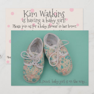 Invitation Jolie pastel chaussures bébé fille douche invitati