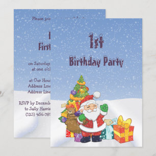 Invitation Jolie Père Noël & Parcelles Dépaysement Neige 1er 