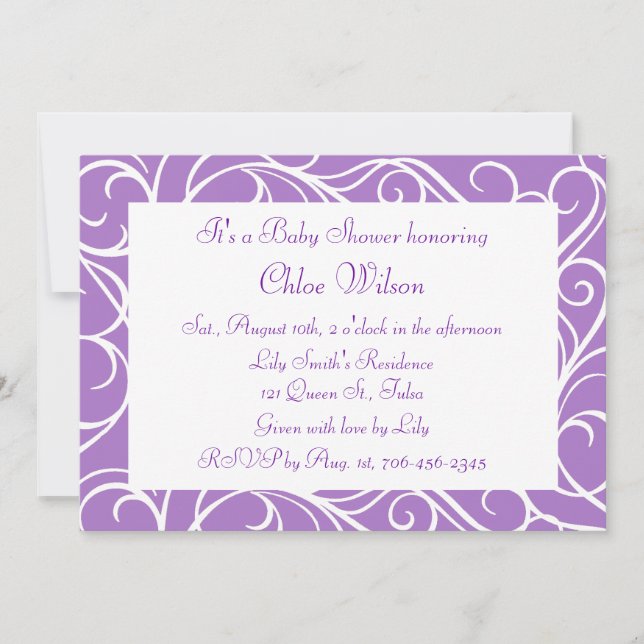 Invitation Jolie perruques violettes (Devant)