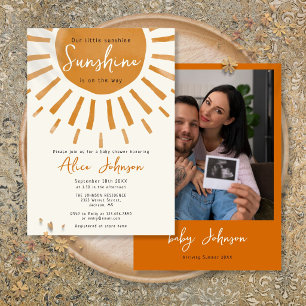 Invitation Jolie petite baignoire bohème photo Baby Shower