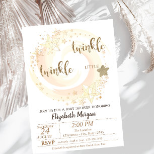Invitation Jolie petite étoile scintillante Baby Shower paill
