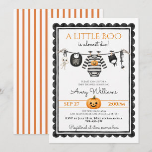 Invitation Jolie petite Halloween Baby Shower Boo 
