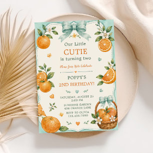 Invitation Jolie petite orange Cutie Orange Citrus 2e anniver