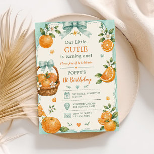 Invitation Jolie petite orange mignonne Citrus 1er anniversai