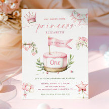 Jolie petite princesse gâteau rose 1er anniversair