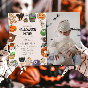 Invitation Jolie photo d'Halloween pour un anniversaire avec 