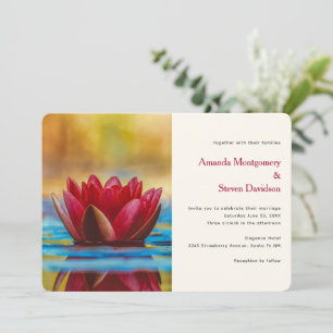Invitation Jolie photo d'une fleur de Lotus dans un Mariage d