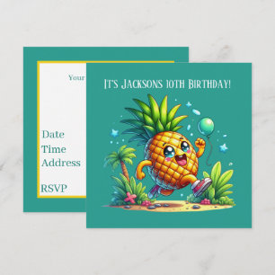 Invitation Jolie plage de fête d'ananas
