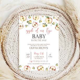Invitation jolie pomme de notre Baby shower oculaire