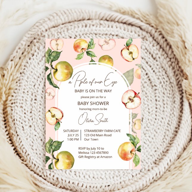 Invitation jolie pomme de notre Baby shower oculaire (Créateur téléchargé)