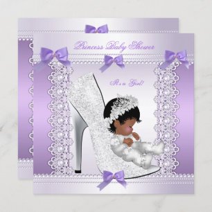 Invitation Jolie princesse Baby shower mignonne fille en chau