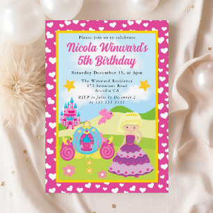 Invitation Jolie princesse blonde Anniversaire des enfants