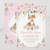 Jolie rose Blush Floral Fille Renard de Bois Fille