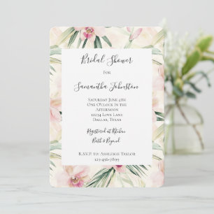 Invitation Jolie rose Fête des mariées de fleurs d'orchidées