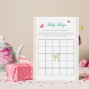 Invitation Jolie rose rose florale ruban doré Baby shower