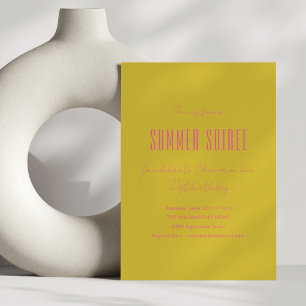 Invitation Jolie Soirée d'été Moderne Anniversaire Jaune