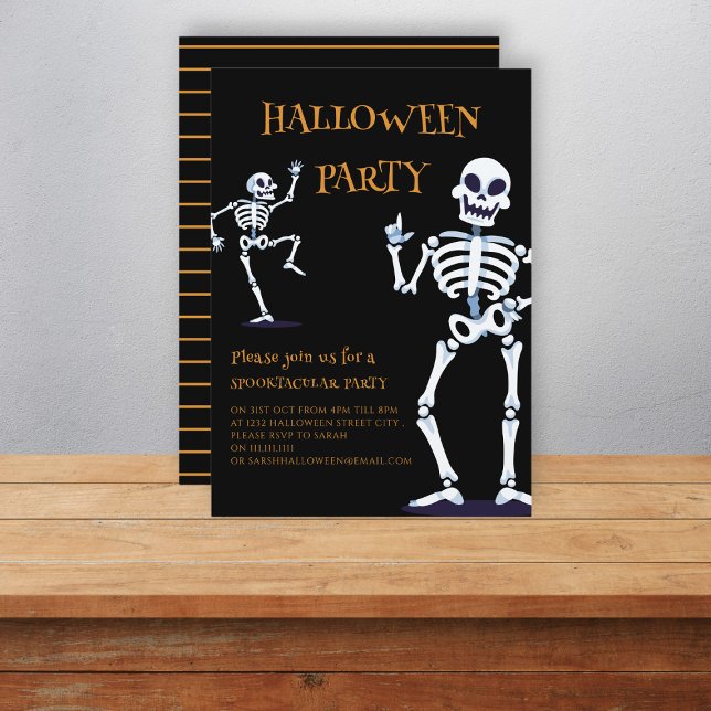 Invitation Jolie soirée d'halloween skellington (Créateur téléchargé)