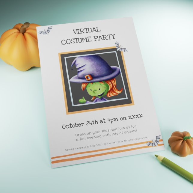 Invitation Jolie Sorcière Costume virtuel fête Anniversaire (Créateur téléchargé)