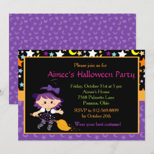 Invitation Jolie Sorcière Halloween Costume Party