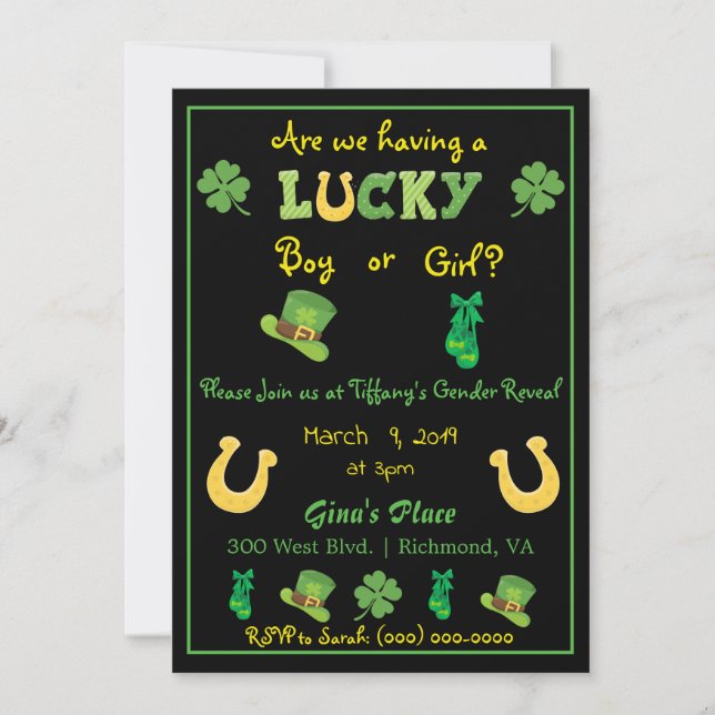 Invitation Jolie St. Patrick's Day Genre Reveal (Devant)
