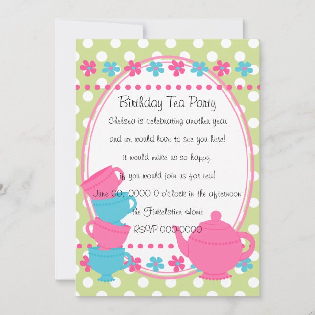 Invitation Jolie Tea Party (Devant)