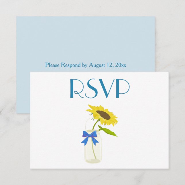 Invitation Jolie Tournesol RSVP (Devant / Derrière)