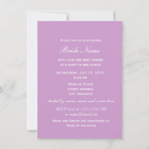 Invitation Jolie tulipe violette fleur douche de mariage