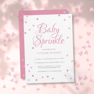 Invitation Jolies coeurs d'amour roses pour bébé Sprinkle Sho