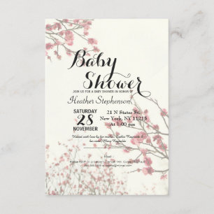 Invitation Jolies fleurs de cerisiers sur un blanc élégant