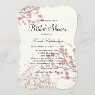 Invitation Jolies fleurs de cerisiers sur un blanc élégant