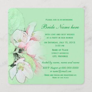 Invitation Jolies fleurs de pommier pour la douche de la mari
