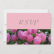jolies fleurs de tulipe rose RSVP fête de mariage