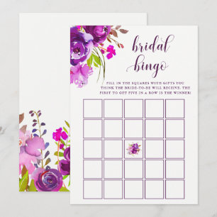 Invitation Jolies fleurs violettes  Jeu de bingo Fête de l'ma