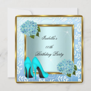 Invitation Jolies Hydrangeas Saphyr Escarpins Floraux Anniver