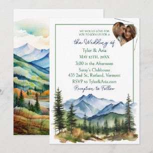 Invitation Jolies montagnes et Mariage Modèle photo